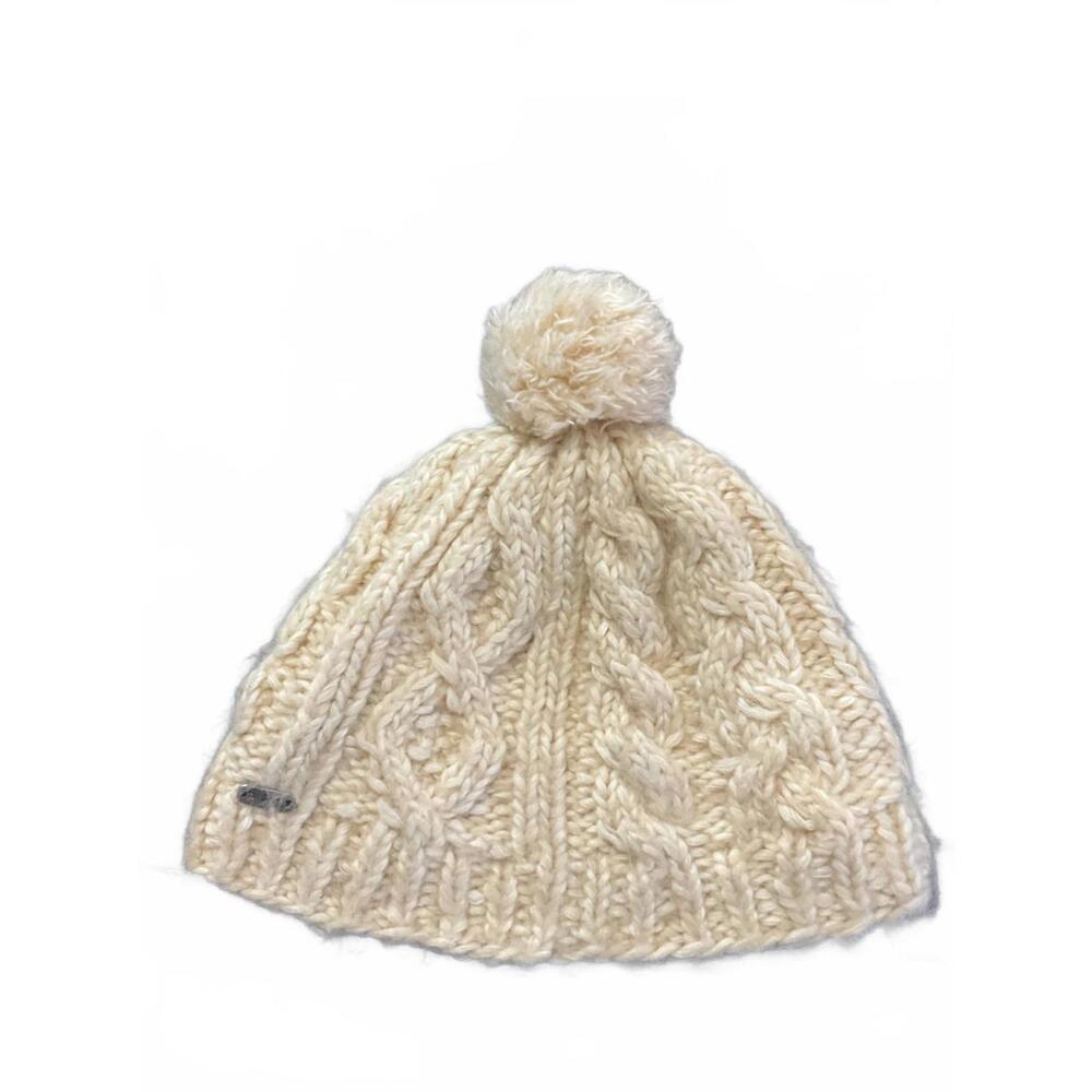 Pistil Cozy Cream  Yak Wool Blend Knit Pom-Pom Beanie Hat